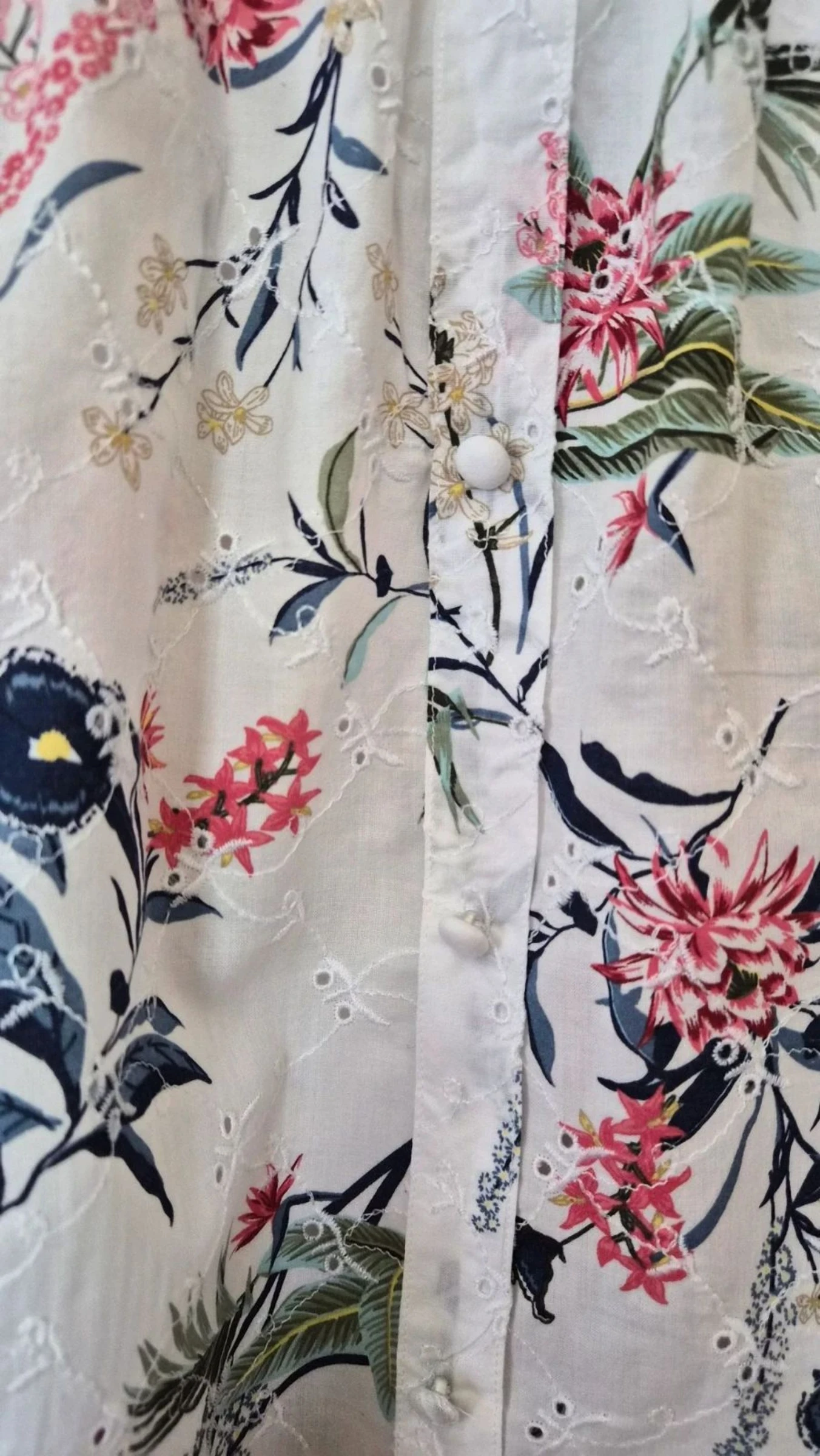 S.Oliver white embroidered summer blouse for women 100% cotton size 42 – photo 3